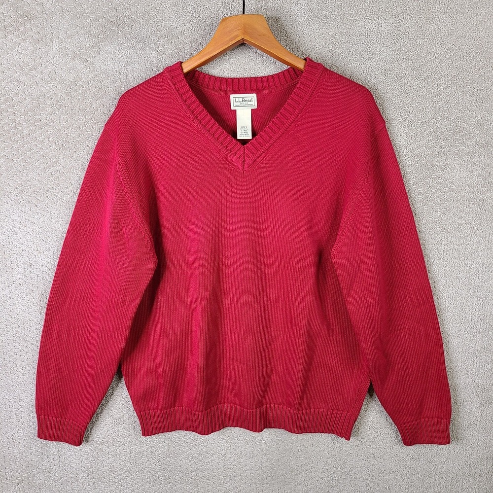 L.L. Bean Red V-Neck Sweater